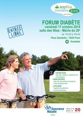 Vendredi 17 octobre : forum diabète à la Mairie du 20e arrondissement